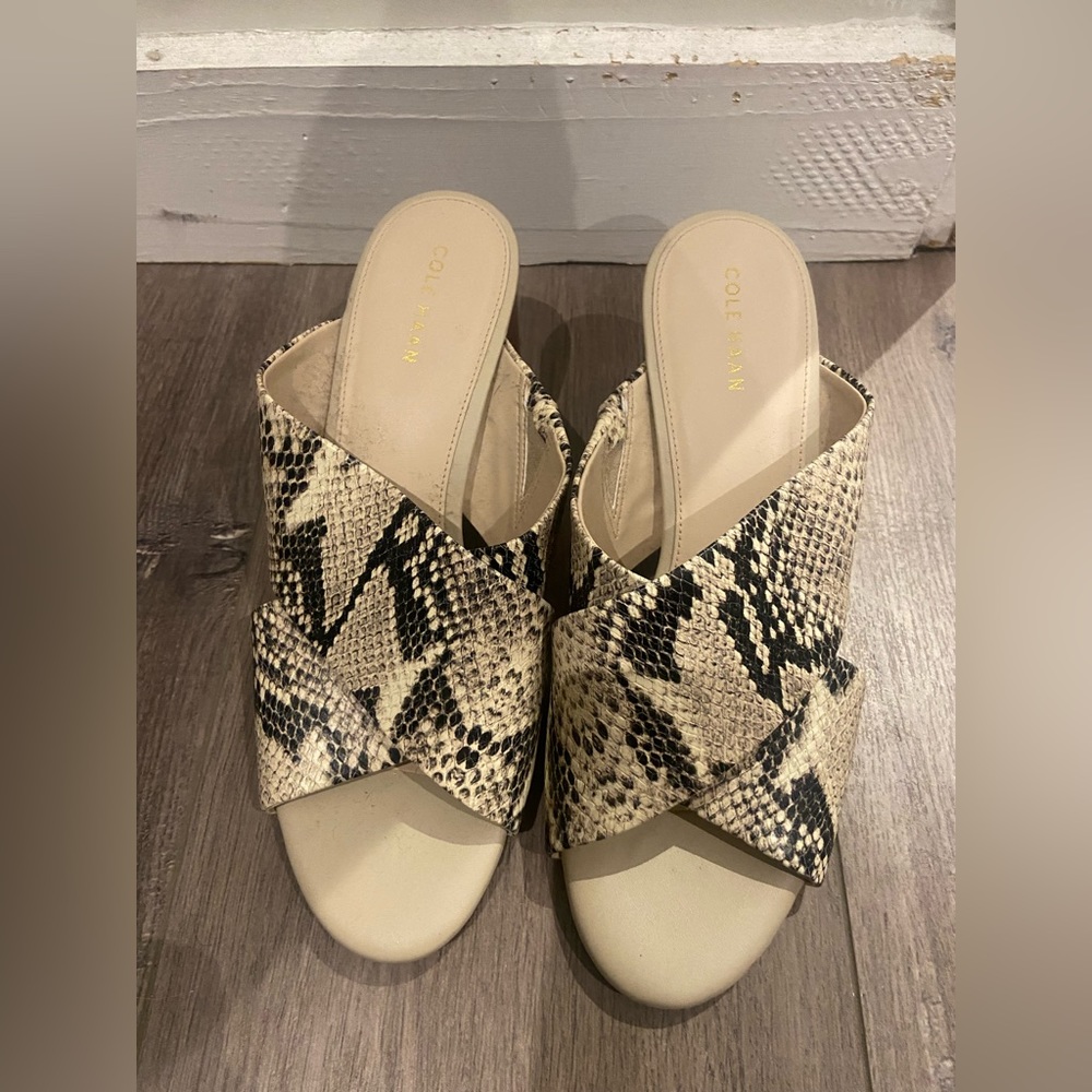 Colehaan snake print heels